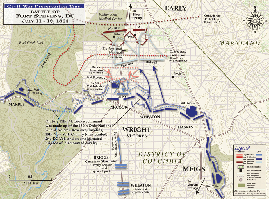 map of the battle of Fort Stevens