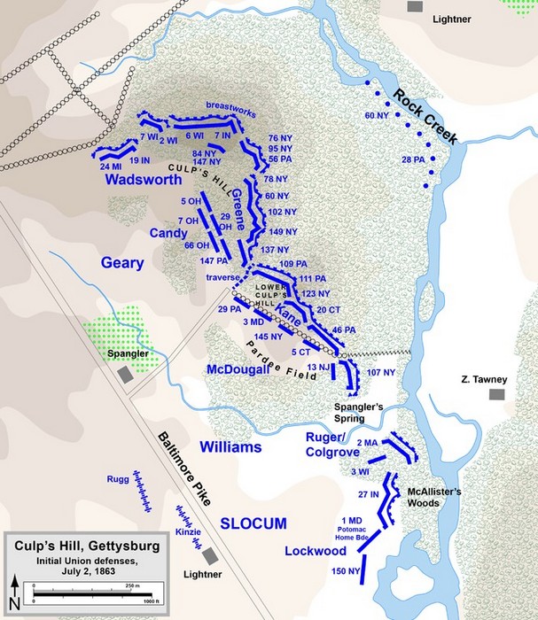 Culp's Hill, Battle of Gettysburg, July 1, 186.jpg