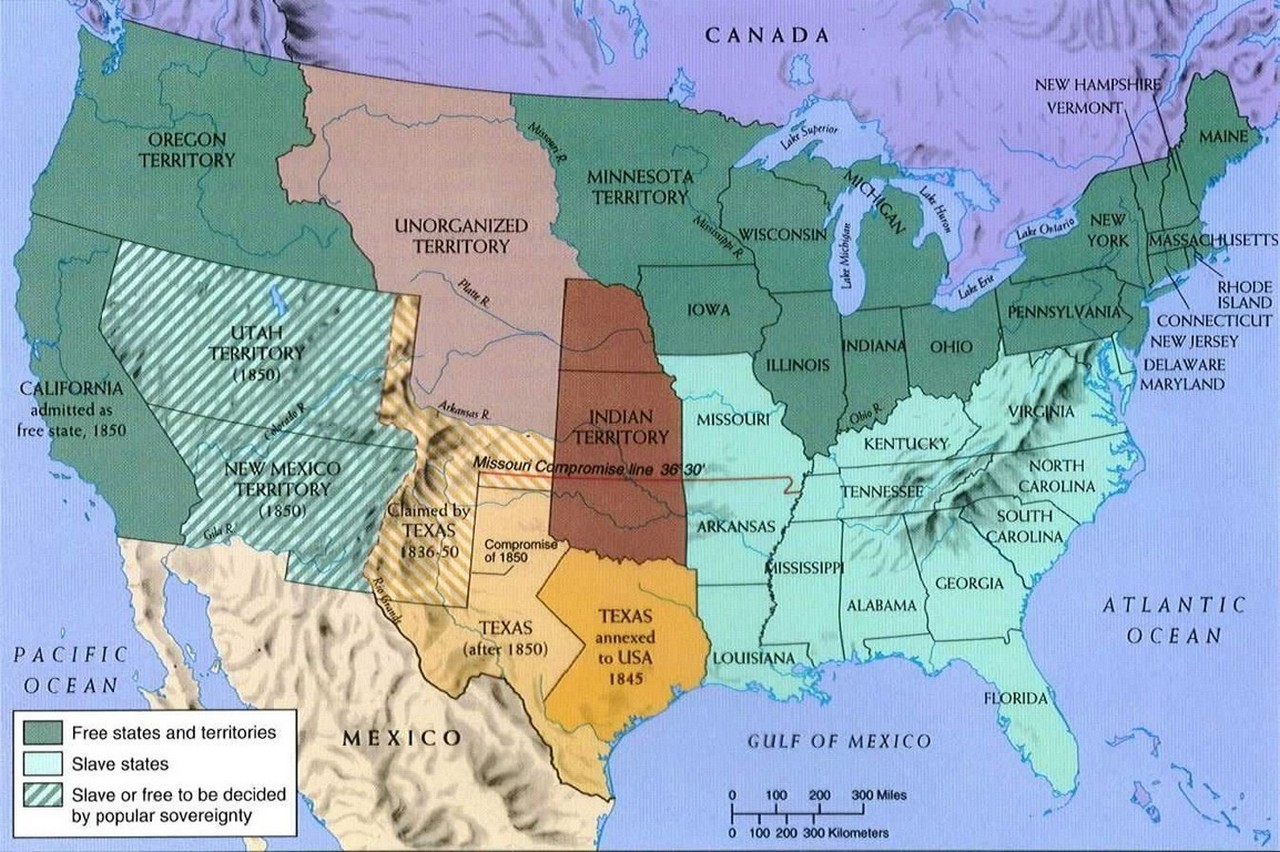 Compromise of 1850 and Slave and Free States.jpg