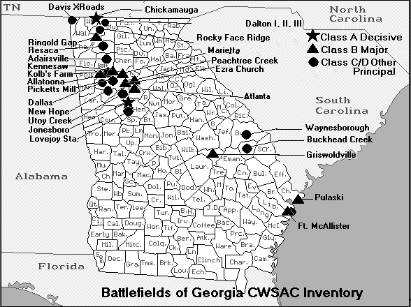 Georgia Civil War Map of Battlefields.gif