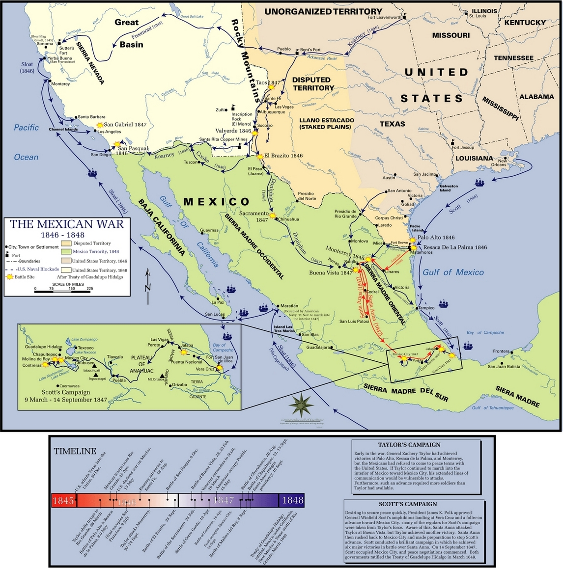 Mexican-American War Map of Battles, Campaigns.jpg