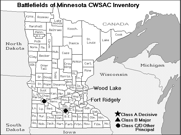 Minnesota Civil War Battle Map.gif