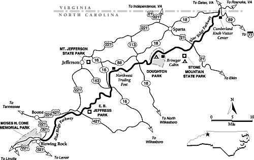 North Carolina: Blue Ridge Parkway North Map.gif