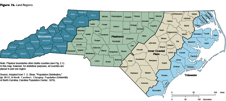 North Carolina Geographical Boundaries And Regions