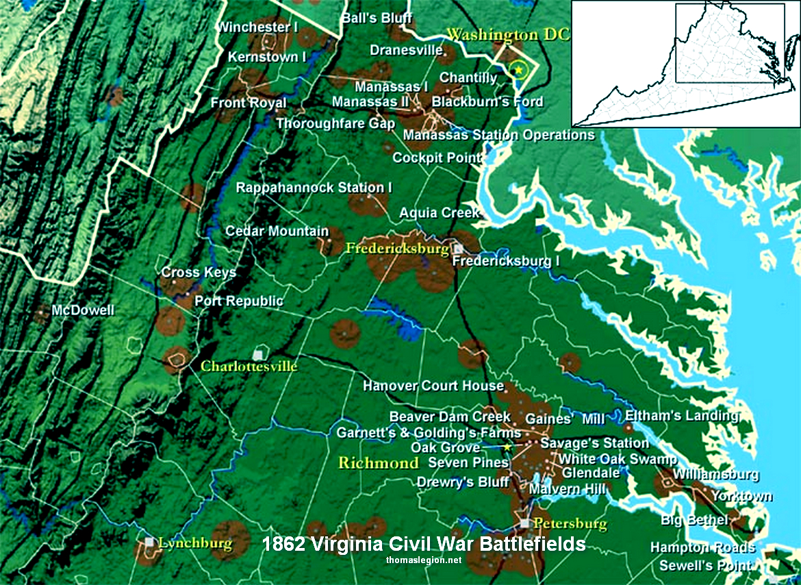 Virginia Civil War Battlefields in 1862.jpg
