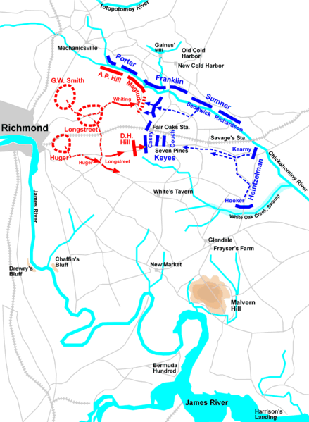 Battle of Seven Pines Map Civil War.gif