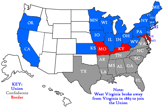 Civil War Border State Map.gif
