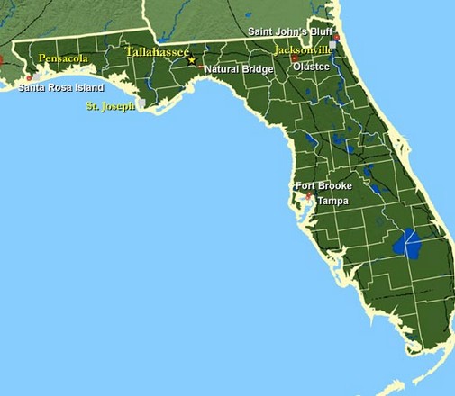 Map of Florida Civil War Battles.gif