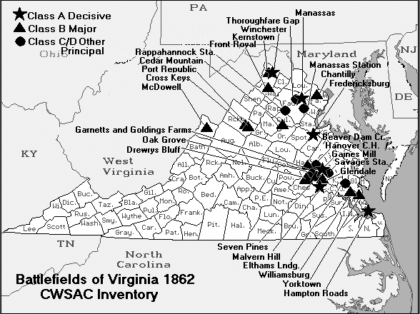 Virginia Civil War Map of Battles 1862.gif